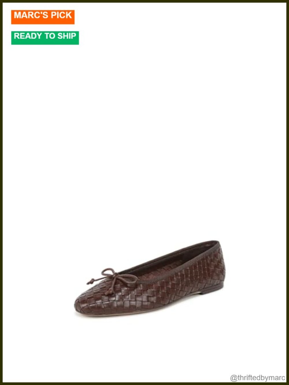 Woven Leather Ballet Flats Square Toe Slip-On Minimal Cushion